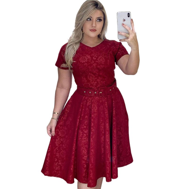 Vestidos Evangélicos Plus Size Godê Midi Rodado Shopee Brasil