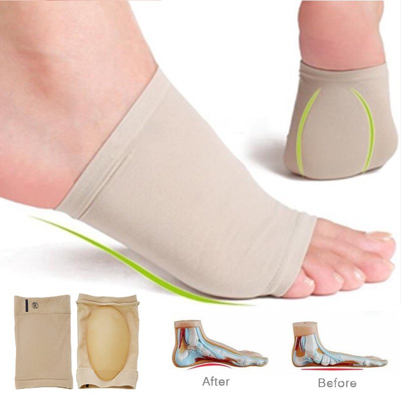 Silicone Elástico Gel Ortopédicos Arch Suporte pad Pé Pés Chatos ...