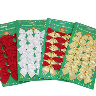 12PCS 5cm-6cm Decorações De Natal Árvore Ornamentos Não-Tecidos Arco Pequeno Decoração