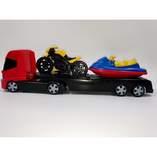 Caminhão Brinquedo Trans Sport Radical + Moto e Jet Ski