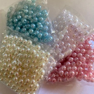 Perola 6mm - 20g - cerca de 200 unidades - com furo - circulo