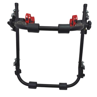 17 - Suporte para bike Transbike 2 bicicletas POP Preto tira Vermelha Sedan Hatch MTB Speed