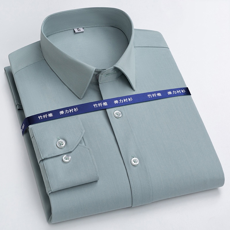 Camisa Social Masculina BBIBBI - Manga Longa Sem Rugas Para Trabalho