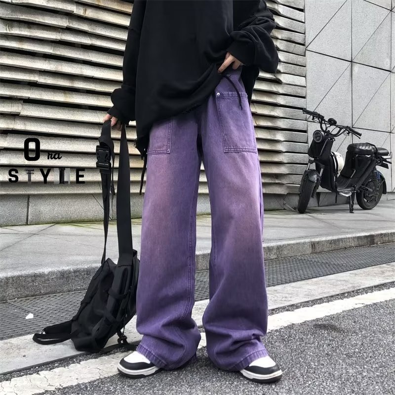 Calça Jeans Roxa Estilo Hong Kong 2022 | Shopee Brasil