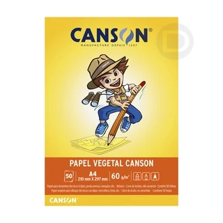 Bloco Papel Canson Vegetal Liso A4 - 60g - 50 Folhas