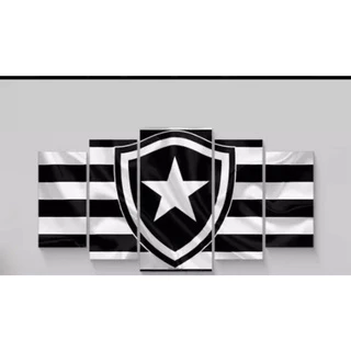 Quadros Decorativo Mosaicos 5 Peças Time Botafogo Clube n.a parede = 373