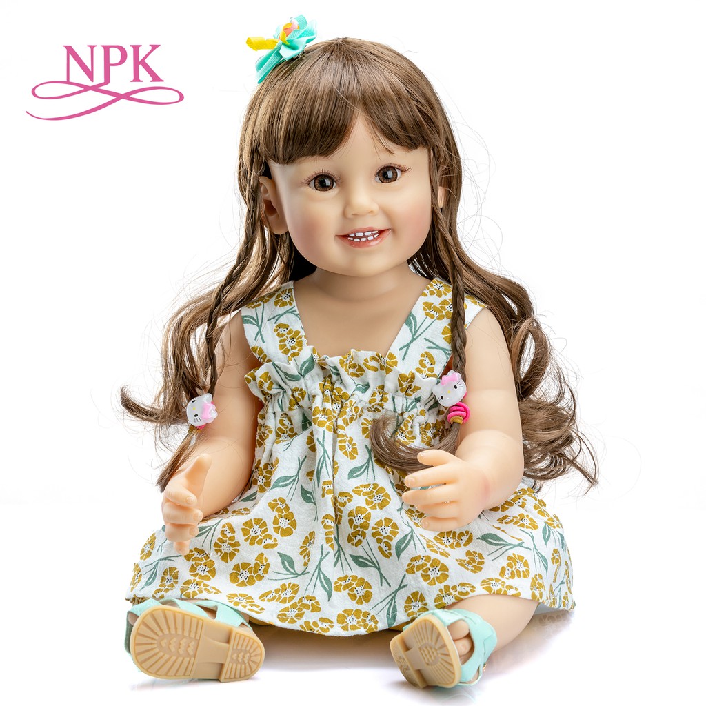 55cm Original Npk Full Body Silicone Bebe Doll Rebon Todder Girl