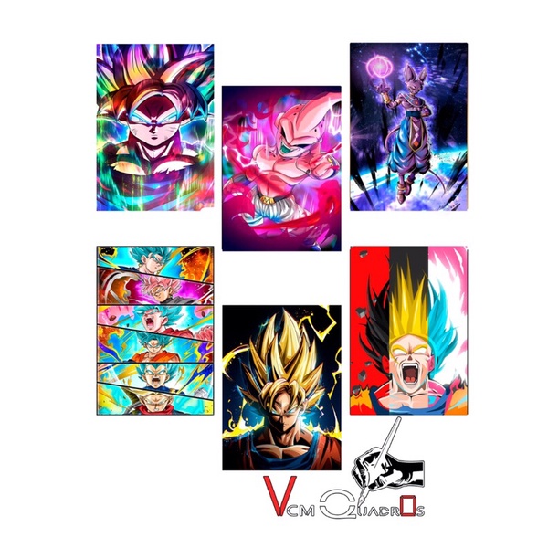 Kit 15 Placas Decorativas Dragon Ball Z Nome Do Desenho Colorido