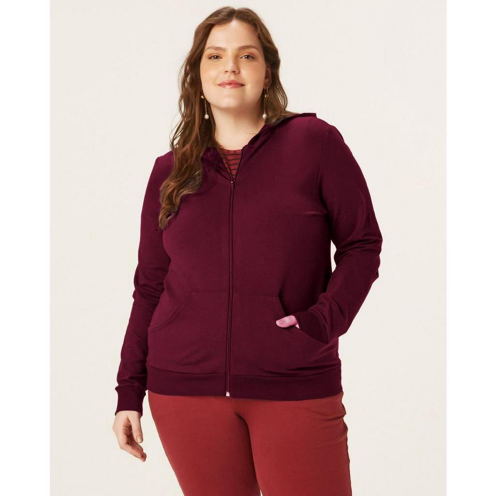 Jaqueta Capuz Moletom Leve Plus Size Feminino - Preto – Basicamente