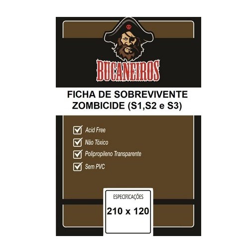 Sleeves Customizado Para Zombicide Fichas de Sobreviventes 210 x