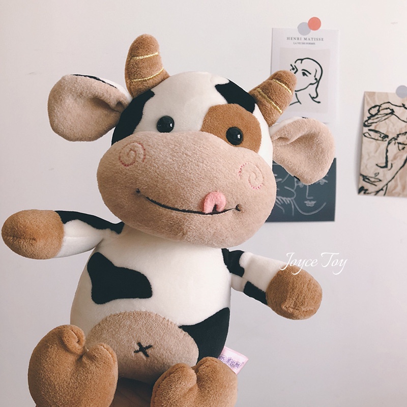 suhang Brinquedos de Pelúcia Fofos Animais Em Formato Redondo Husky Vaca  Gato Coruja Boneca de Pelúcia Macio