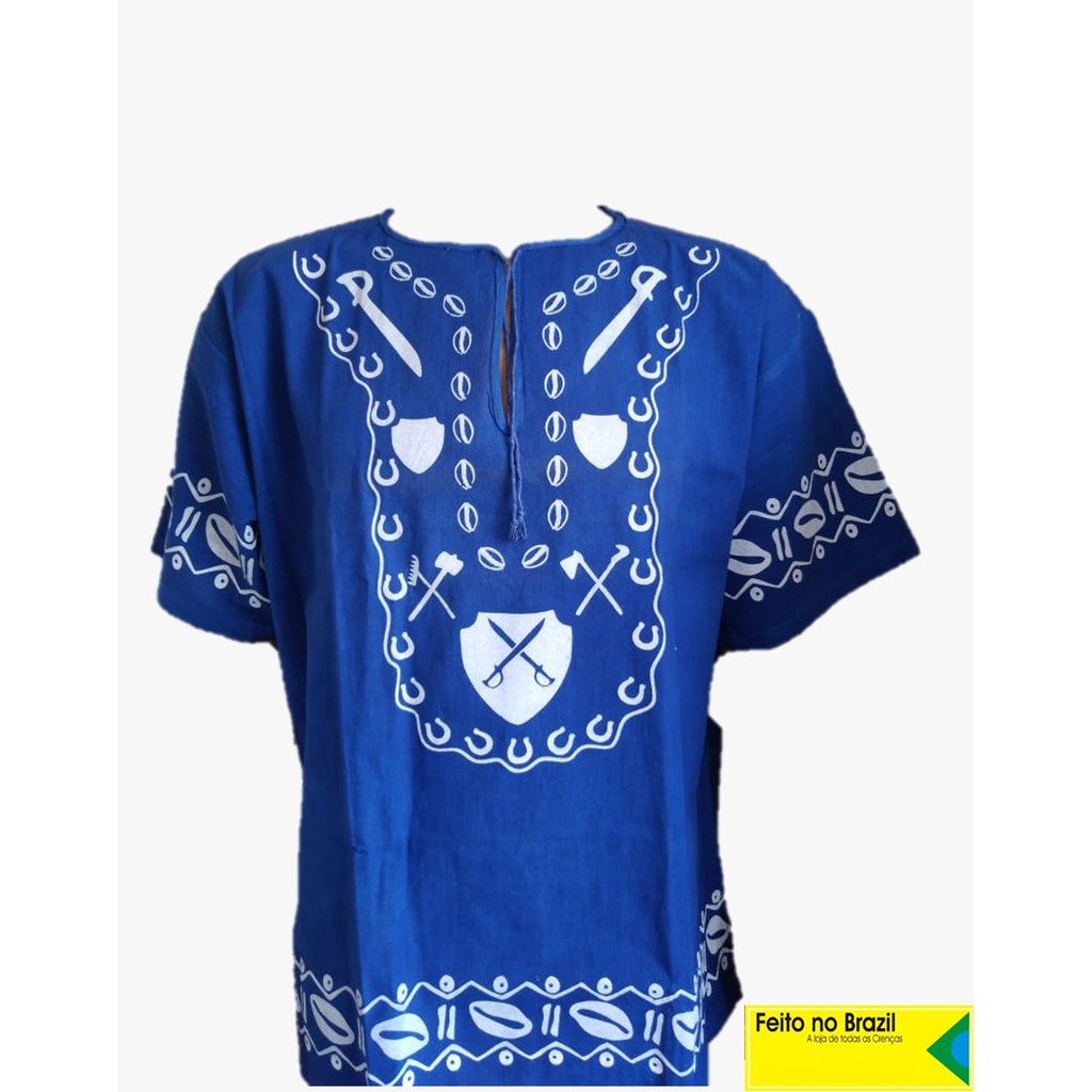 Bata Kafta Ogum azul Umbanda Candomblé