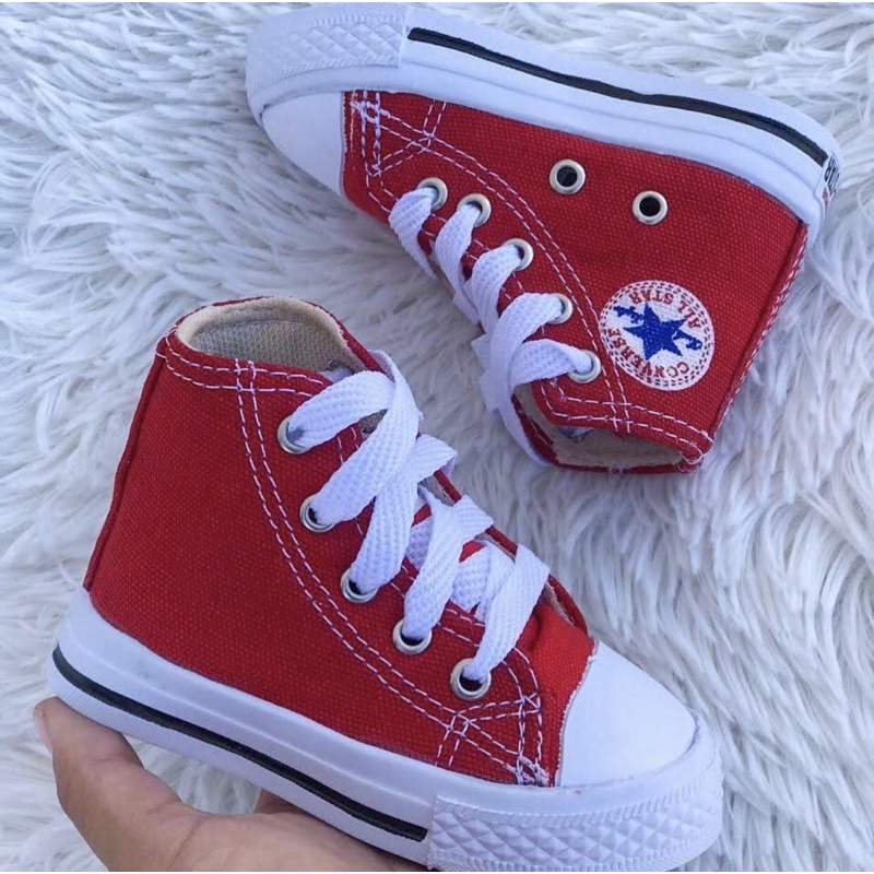 All star cano store alto infantil vermelho