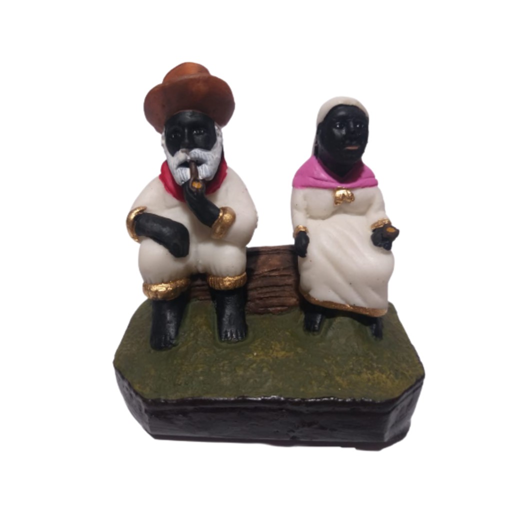 Casal Preto Velho E Preta Velha juntos Em Resina - 10cm | Shopee Brasil