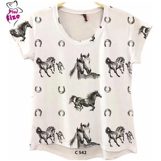 Camiseta Feminina Cavalos Ferradura Arte Country