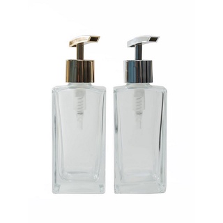 02 Porta Saboneteira Vidro Retangular 250ml Com Válvula Super Luxo Prime Para seu Lavabo Luxo