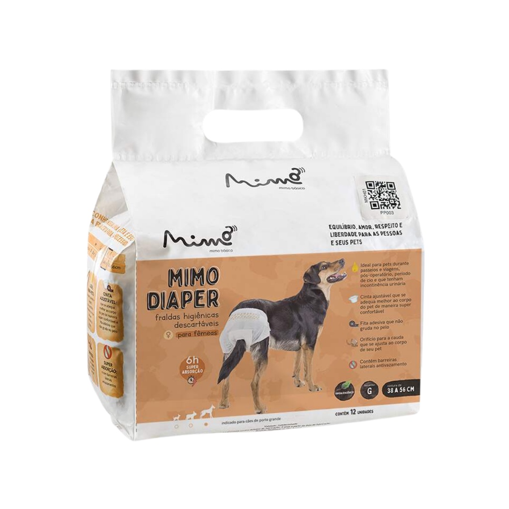 Fralda Higiênica Cachorros no Período do Cio Mimo Diaper G | Shopee Brasil