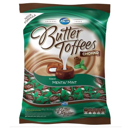 Bala Butter Toffees Chokko Menta - Arcor 500G | Shopee Brasil