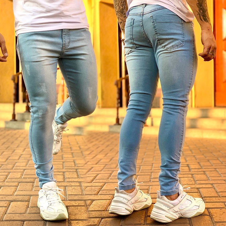 MANAL JEANS Calça Jeans Masculina Skinny Lycra Com Elastano Promoção Revenda Premium Tecido de Primeira Linha Direto da Fábrica REF001