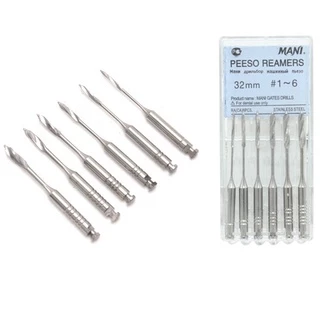 6Pcs Dental Endodontic Files Reamers Drill Burs Peeso Reamers Endo Files Peeso Dentisty Materials Instrument