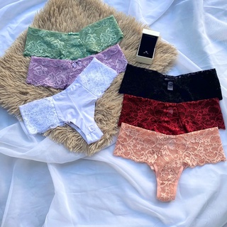 Kit 5 calcinha fio dental duplo de renda lateral dupla lingerie feminina luxo sexy sensual revenda atacado (Miri)