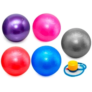 Bola de Pilates Yoga Fitness 75 cm + Bomba Ginastica Abdominal