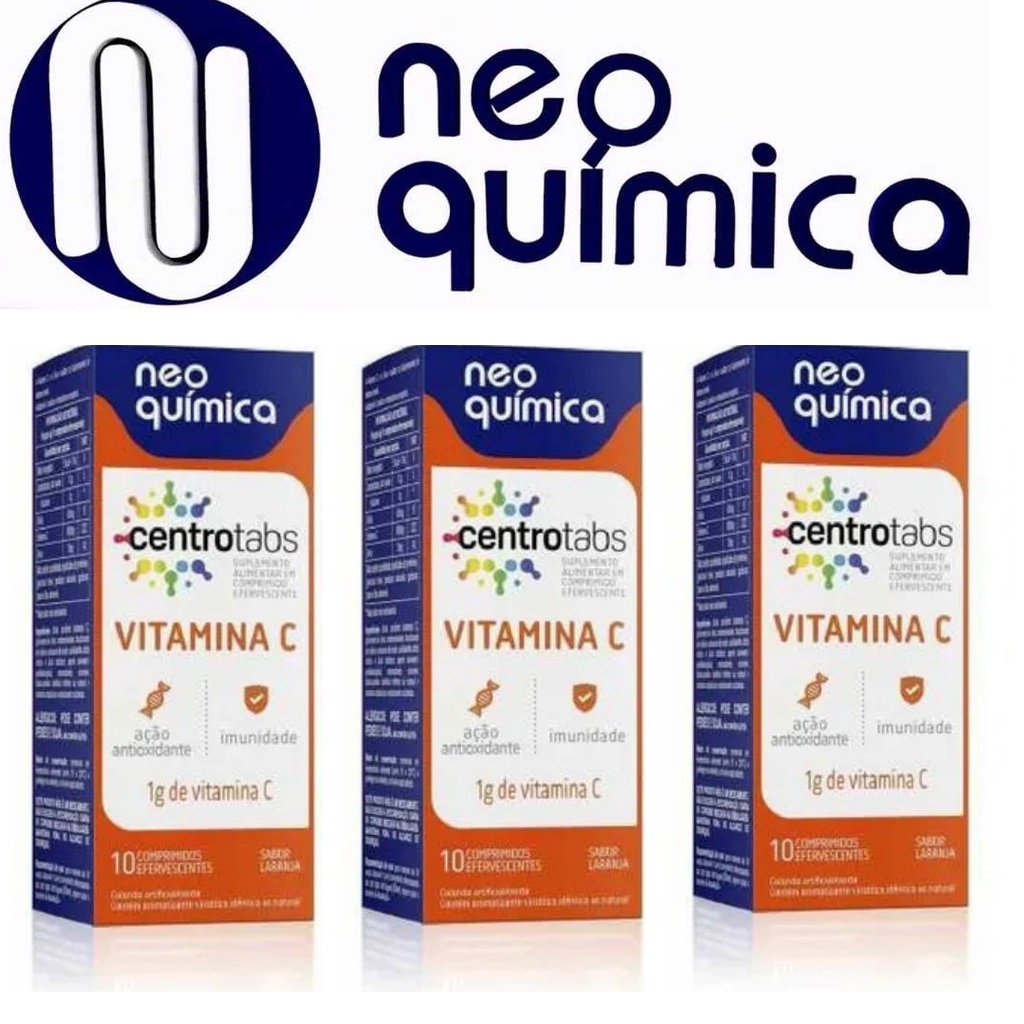 Vitamina C Neo Quimica Com 10 Comprimidos Efervecentes 1grama Laranja