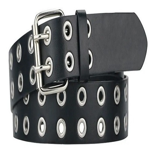 Cinto Punk Rock Ilhós Pino Duplo, Couro Exclusivo 2022 | Shopee Brasil