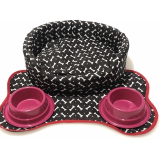 KIT MATERNIDADE PET CAMINHA EUROPA + TAPETINHO CANINO + 2 COMEDOURO ANTI-FORMIGA 300ml