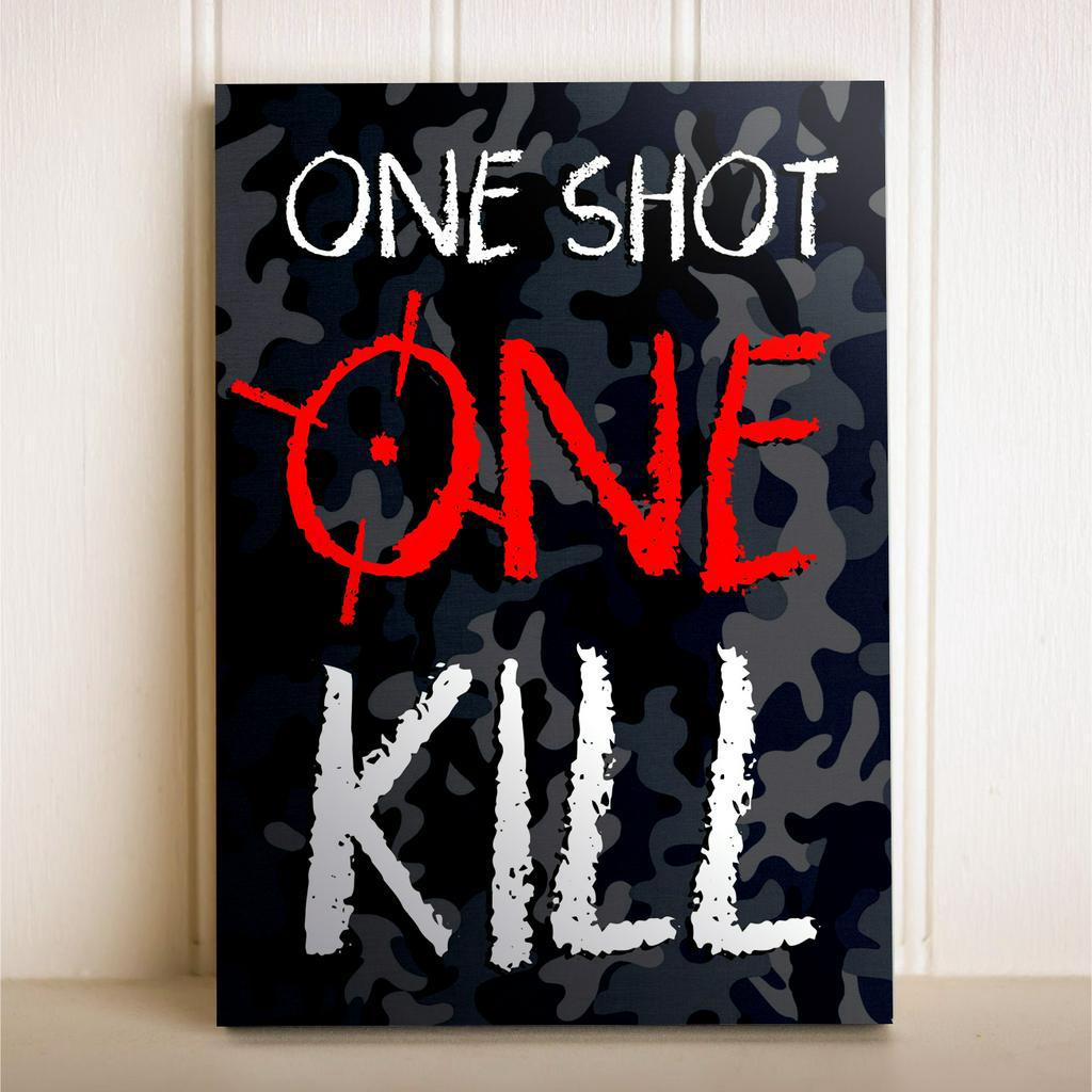 Placa Decorativa Video Game One Shot One Kill Sniper | Shopee Brasil