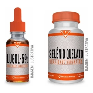 Solução De Lugol Inorgânica 5% 30ml e Selênio 100mcg 120 Cápsula