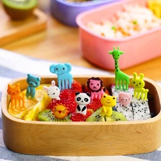 10pçs Garfo Flexível de Animal Decorativo Fofo / para Comida / Frutas / Ferramenta Acessória para Lancheira
