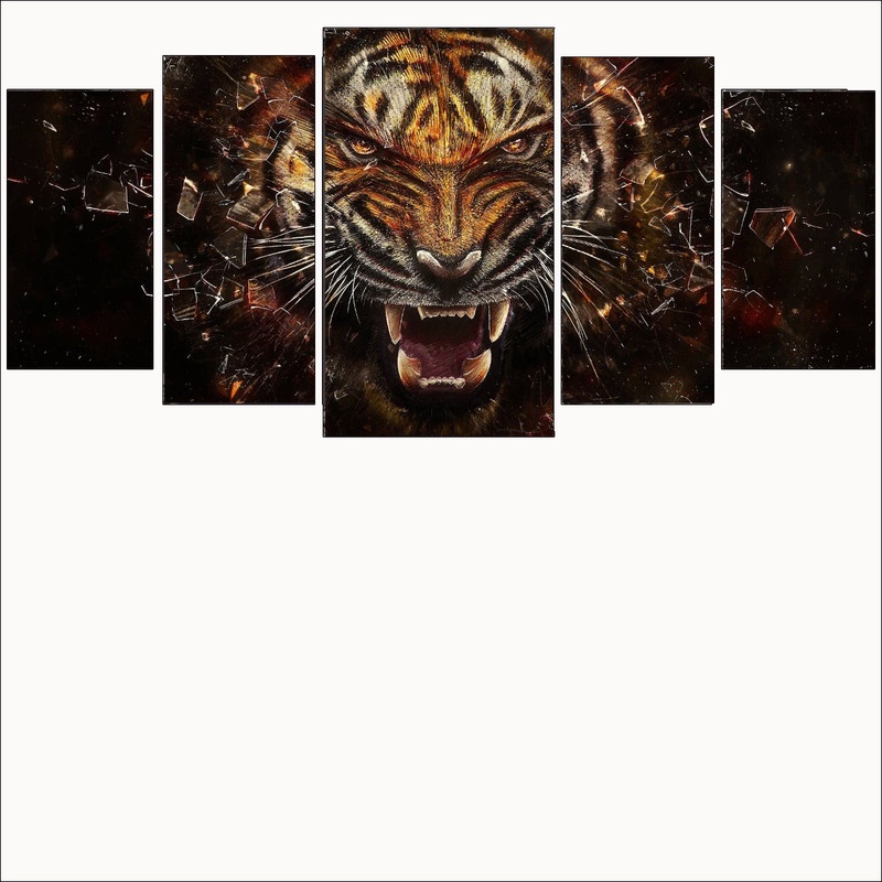 Quadro 5 Peças Para Sala Decoração Gatinho Tigre 3d R:3475 - MAP Artesanato  MDF - Quadro Decorativo - Magazine Luiza