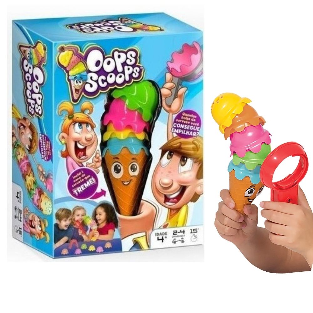 Jogo Infantil De Tabuleiro Oops Scoops Sorvete Board Party Game Menino  Menina 4 Anos