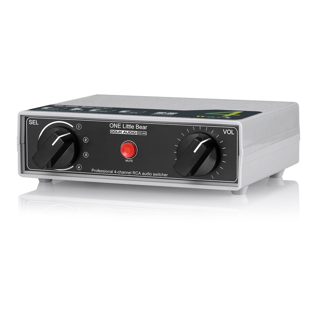 Douk Audio MC6 Mini 4 Vias Análogo RCA Stereo Switcher Splitter + Pré ...