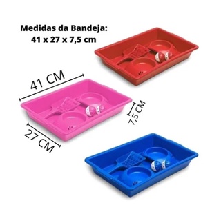 Caixa de Areia para Gato kit com Bandeja Higienica Comedouro Bebedouro Pá e Brinquedo