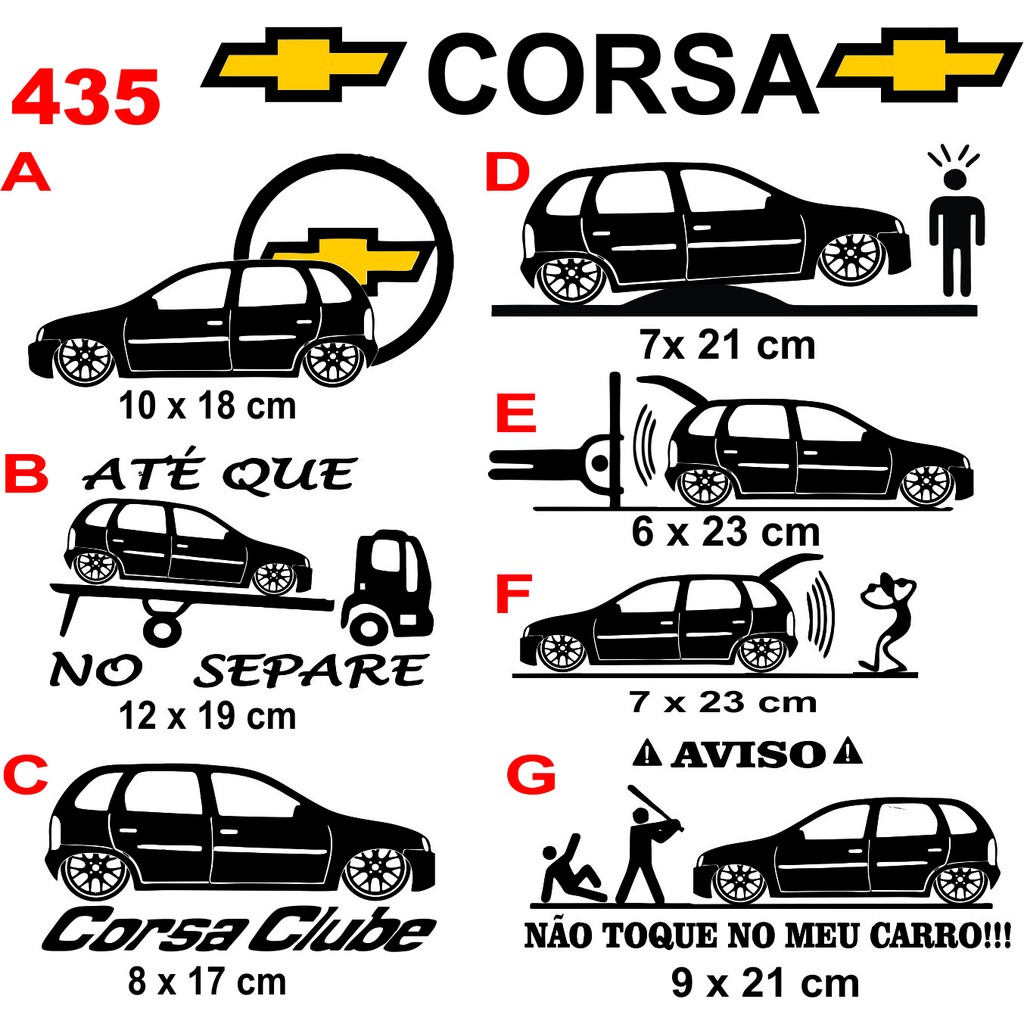 Adesivo personalizado do Corsa wind 4 porta , 1 unidade