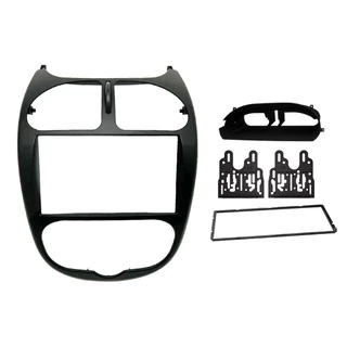 Moldura 2 Din Peugeot 206 p/ MP5 - 04 a 08 - Preto - Fiamon