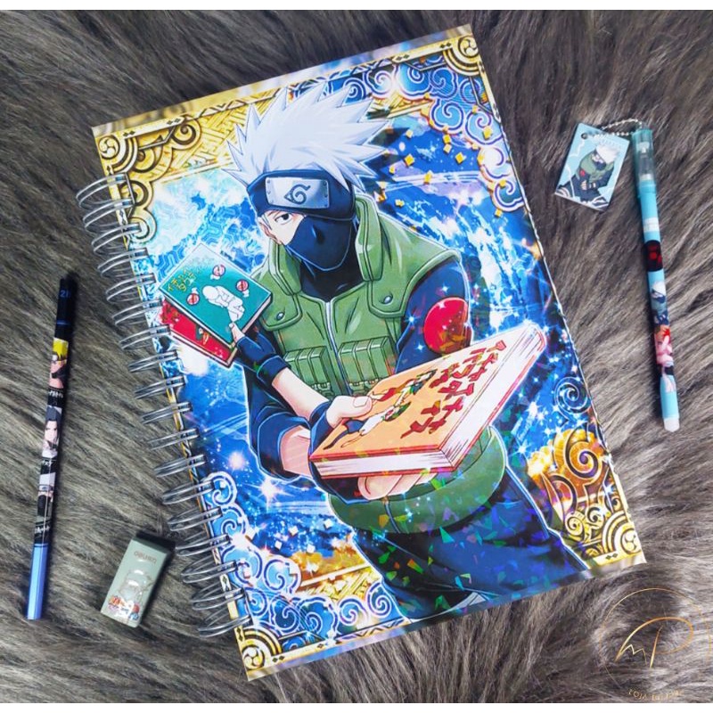 Caderno Otaku Escola Espiral Grande 10 Matéria Naruto Minato