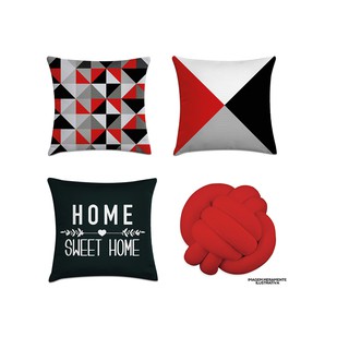 Kit 4 capas de almofadas personalizadas + almofada de nó