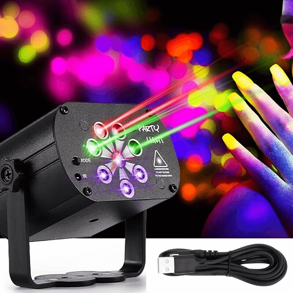 Central Mini Laser Discoteca Cores LED RGB 6mw Para Festa