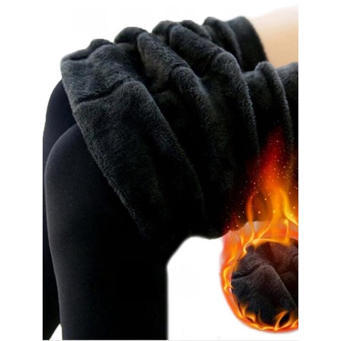 Collant Termici Donna Vita Alta In Pile, Caldi, Coprenti, Nudo/nero, Morbidi, Autunno Inverno