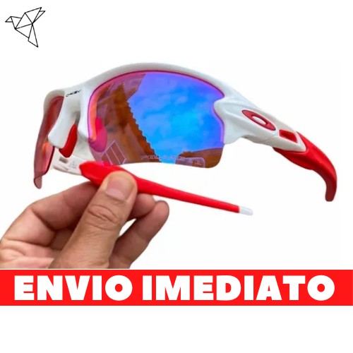 Oakley Flak 2.0 Branco / Vermelho - Fire Iridium