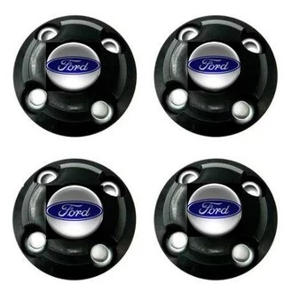 Kit Calota Centro p/ Roda de Ferro Ford Escort 4x100 todas 4 furos fixação por parafusos