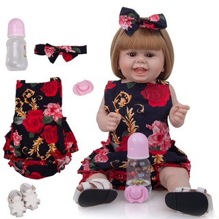 Boneca Bebê Reborn Doll Corpo de Silicone Pode Tomar Banho Com Chupeta  Magnetic Presentes De Natal Para Crianças Enviar Do Brasi