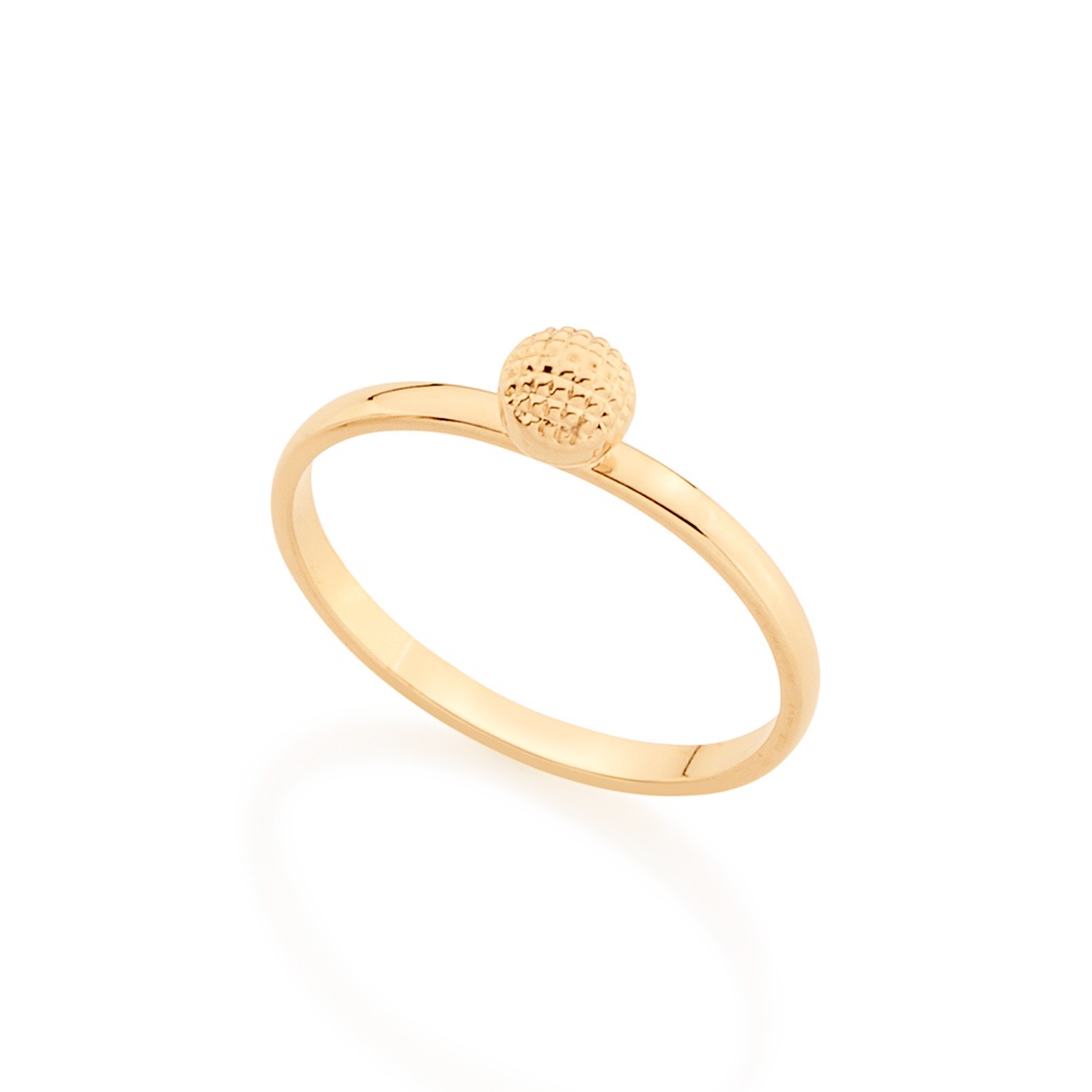 Anel Rommanel Skinny Ring Aro Liso Com Bola Trabalhada De 5Mm | Shopee ...