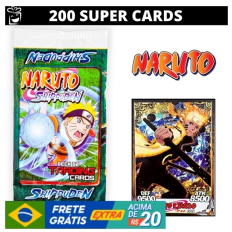 1.000 cards NARUTO = 250 pacotinhos - Coleção UNIVERSO NARUTO, inclui todas  as séries, NARUTO CLÁSSICO, SHIPPUDEN E BORUTO