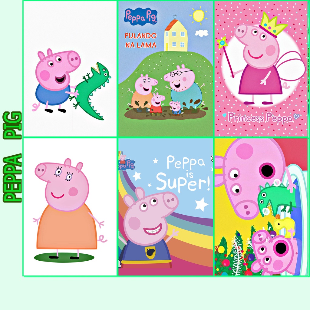 Quadro decorativo A4 Desenho Peppa Pig Serie