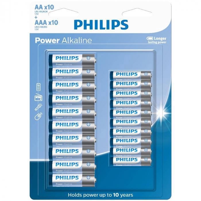 Pilha Alcalina Kit AA AAA Philips Power Alkaline Shopee Brasil