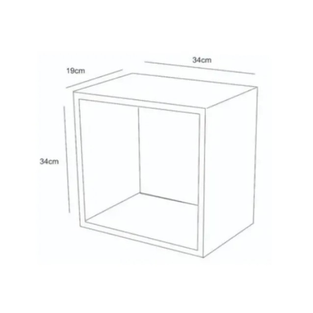 Nicho Moderno Quarto Sala/ Madeirado/ Branco/ Preto 34x34x19